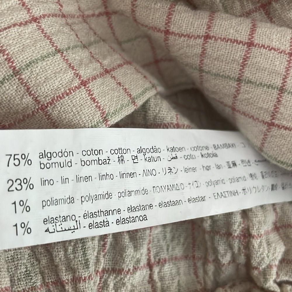 5/$25 Zara Women's Cream Checkered crop Top - Picture 7 of 7